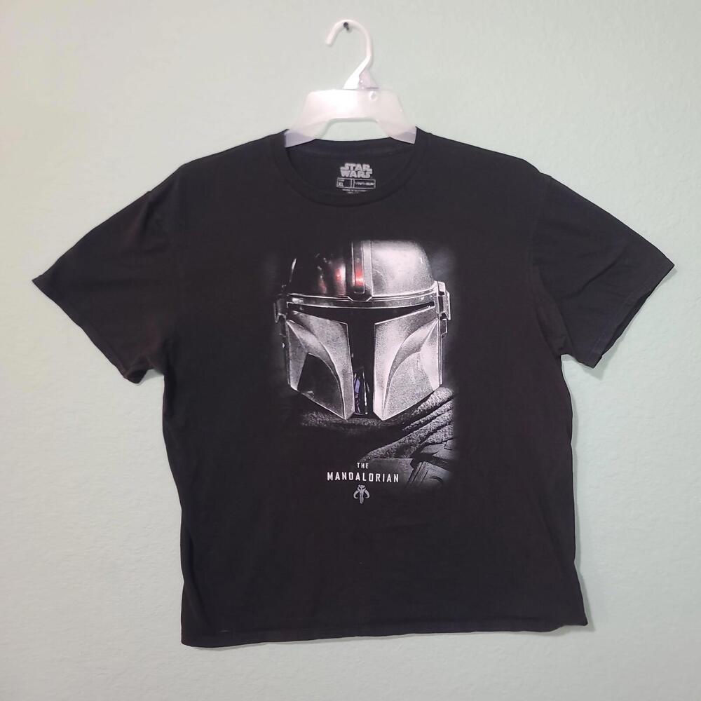 Star Wars The Mandalorian Bounty Hunter Shadow Black Shirt Size XL